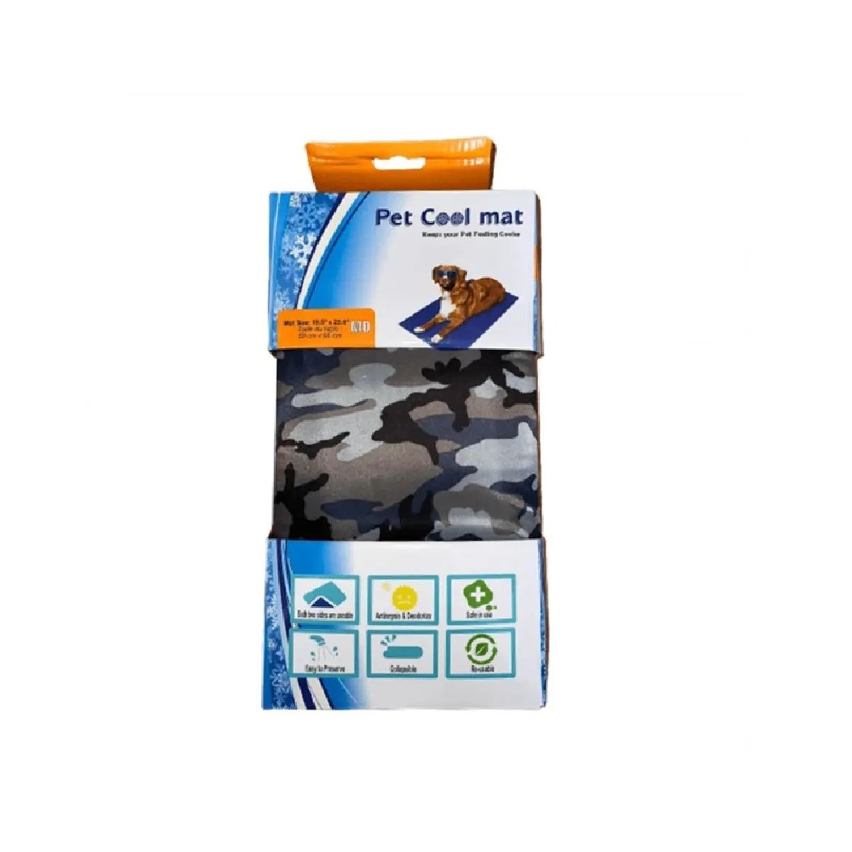 Colchoneta refrigerante pet cool mat MD diseño camuflado para mascotas perros y gatos